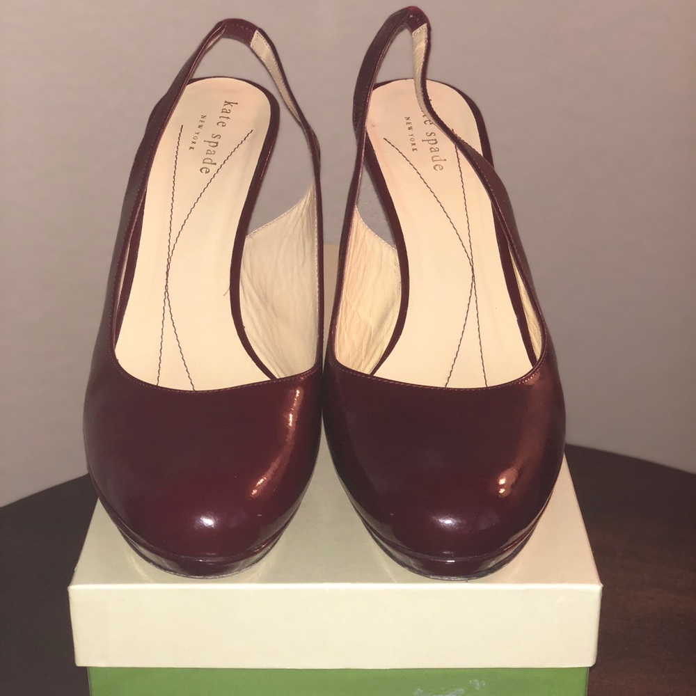 Kate Spade “Kenzie” Ruby Patent Slingback Heel